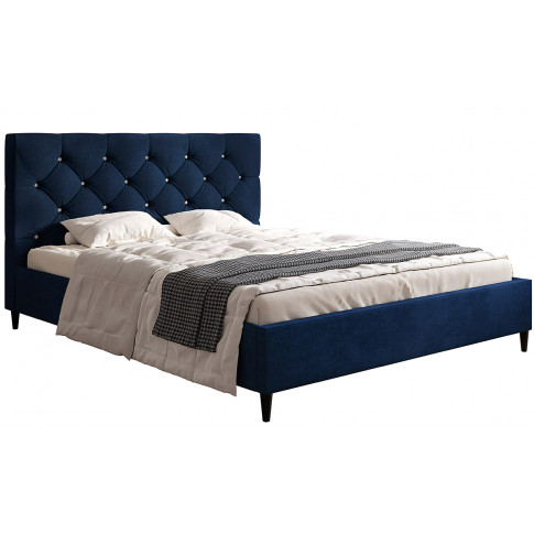 Tapicerowane łóżko z pikowanym zagłówkiem 160x200 Colette