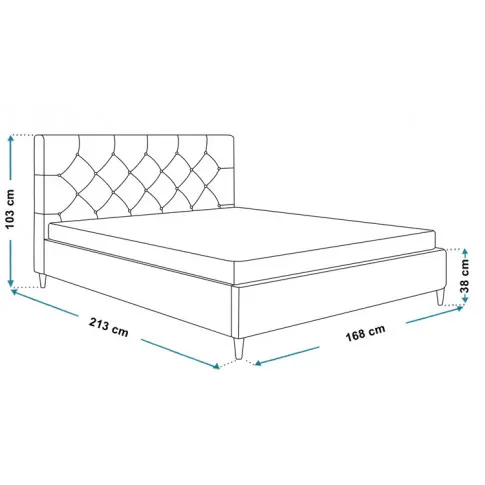 Wymiary tapicerowanego łóżka 160x200 Colette