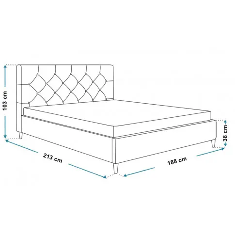 Wymiary tapicerowanego łóżka 180x200 Colette
