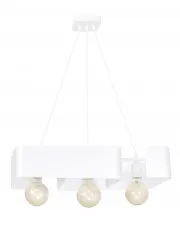 Biała nowoczesna lampa metalowa wisząca - D015-Rainer w sklepie Edinos.pl