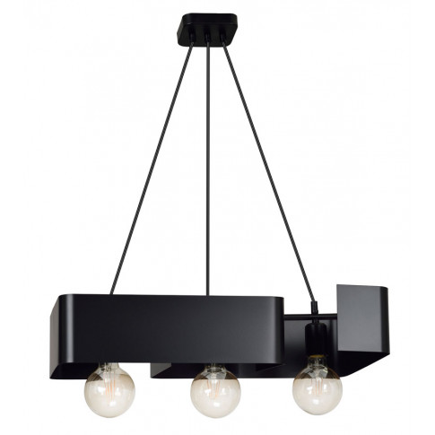 Czarna potrójna lampa wisząca w stylu loft D015-Rainer