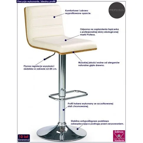 Fotografia Hoker obrotowy Ceren - kremowy z kategorii Hokery