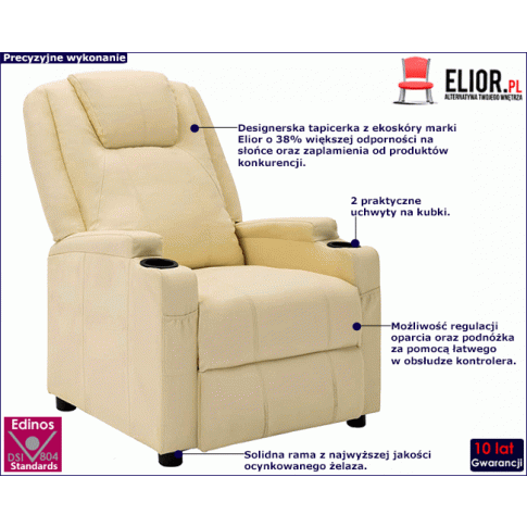 Kremowy fotel wypoczynkowy Rosario