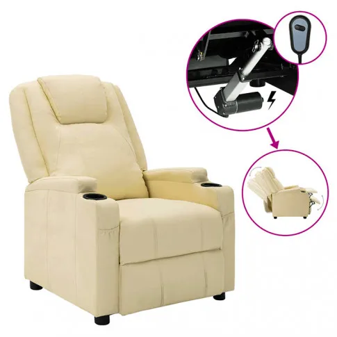 Kremowy regulowany fotel Rosario