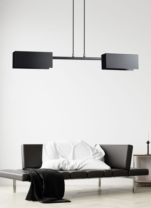 Czarna regulowana lampa wisząca do salonu P103-Lirena
