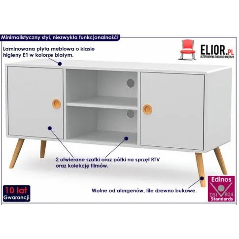 Fotografia Skandynawska szafka RTV Ilmnia 5X - biała z kategorii Szafki