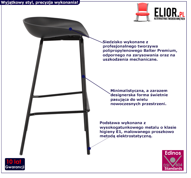 Czarny hoker Cannes - loftowy
