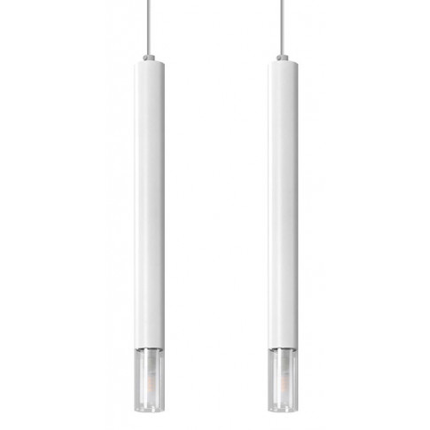 Biała lampa wisząca podwójna tuba S160-Tixa