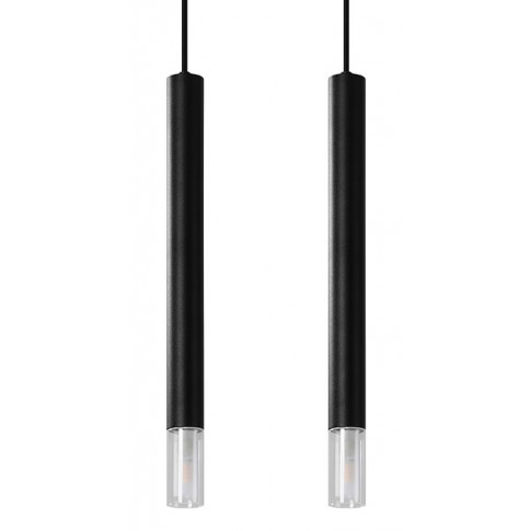 Czarna podwójna lampa wisząca tuba S160-Tixa