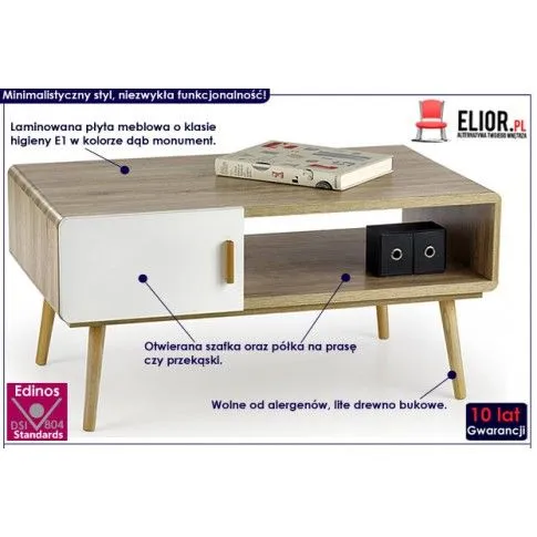 Fotografia Ława z szafką Migra - dąb monument z kategorii Ławy i stoliki