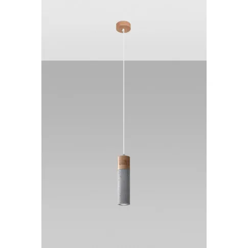 Betonowo-drewniana lampa wisząca tuba S162-Leya