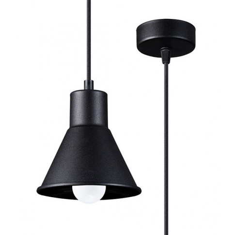 Czarna lampa wisząca w stylu loft S166-Melvi