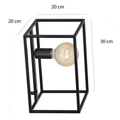 Wymiary czarnej lampki nocnej D024-Avner
