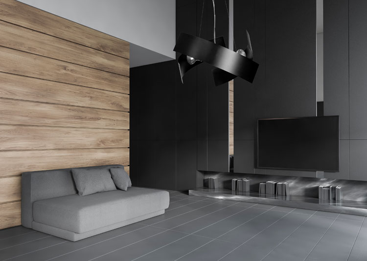 Czarna nowoczesna lampa wisząca do slaonu w stylu industrialnym O385-Lunari