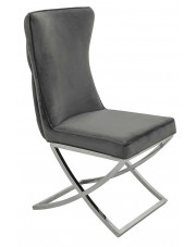 Szare tapicerowane krzesło w stylu loft - Vaes w sklepie Edinos.pl