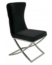 Czarne pikowane krzesło - Vaes w sklepie Edinos.pl