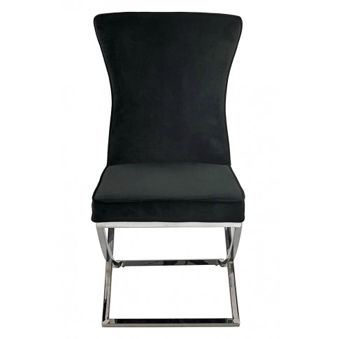 Czarne pikowane krzesło Vaes