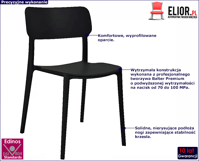 Produkt Czarne industrialne krzesło - Keste