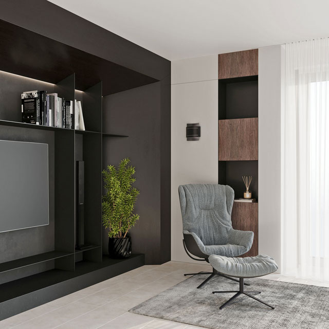 Nowoczesny czarny kinkiet T482-Levana