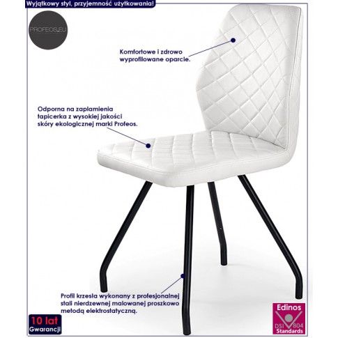 Fotografia Krzesło minimalistyczne Adeks - białe z kategorii Krzesła