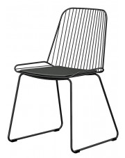 Czarne industrialne metalowe krzesło - Lemis w sklepie Edinos.pl