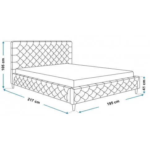 Wymiary pikowanego łóżka 180x200 Cortis