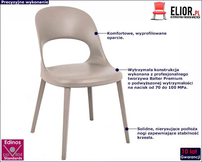 Produkt Szare nowoczesne krzesło - Prolis