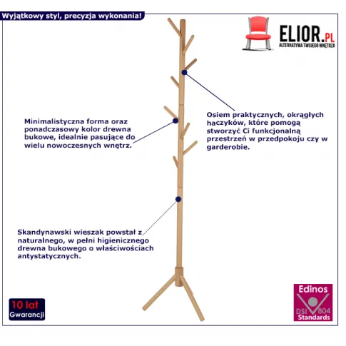 Boho wieszak stojący Belmi buk