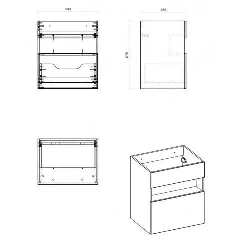 Szafka pod umywalkę Monako 2X 60 cm Biały