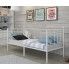 Fotografia Pojedyncze jednoosobowe łóżko metalowe Toles 90x200 - białe z kategorii Łóżka metalowe