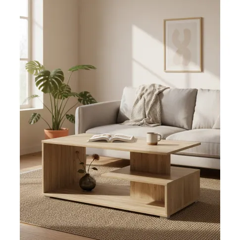 Fotografia Prostokątna ława z półką dąb sonoma - Namza z kategorii Ławy i stoliki