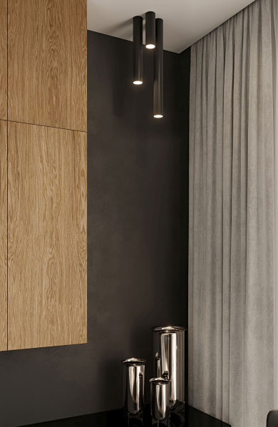 Czarny nowoczesny plafon tuba 60 cm S246-Grafo