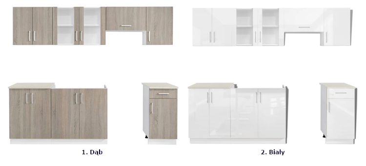 Produkt Zestaw białych szafek kuchennych z okapem - Eivor - zdjęcie numer 4