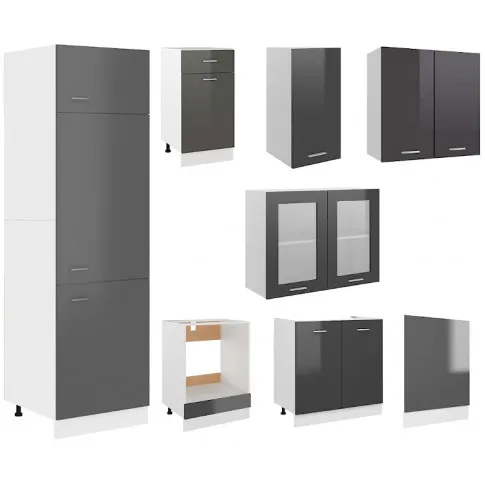 Zestaw 8 nowoczesnych mebli kuchennych Skizo