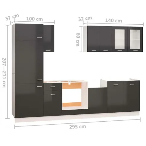 Zestaw mebli kuchennych Skizo wymiary