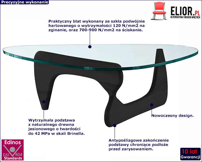 Produkt Czarny stolik kawowy glamour - Vidia