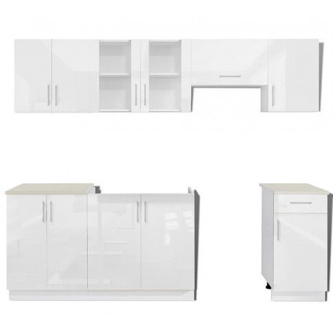 Komplet 7 szafek kuchennych białych Nelario