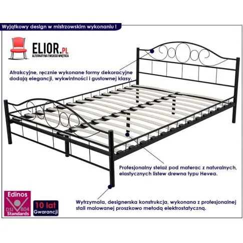 Zdjęcie Łóżko 160x200 metalowe czarne | Edinos.pl