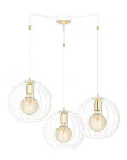 Biała wisząca lampa druciana w stylu loft - D030-Lisen w sklepie Edinos.pl