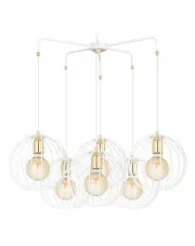 Biała druciana lampa wisząca w stylu loft - D031-Lisen w sklepie Edinos.pl