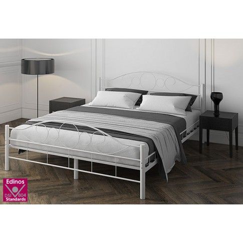 Zdjęcie białe łóżko 140x200 metalowe - sklep Edinos.pl