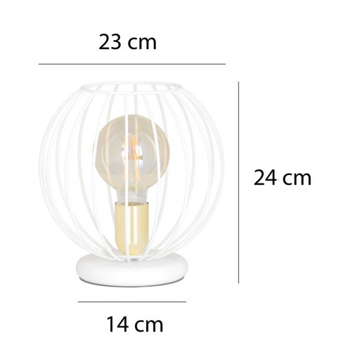 Wymiary białej industrialnej lampki D033-Lisen