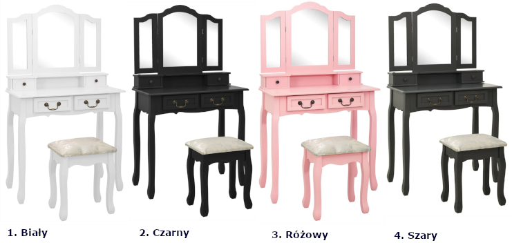 Toaletka Luxed: kolorystyka