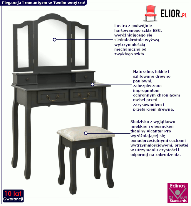 Toaletka Luxed: informacje o produkcie