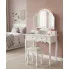 Biała toaletka ze stołkiem   Amber