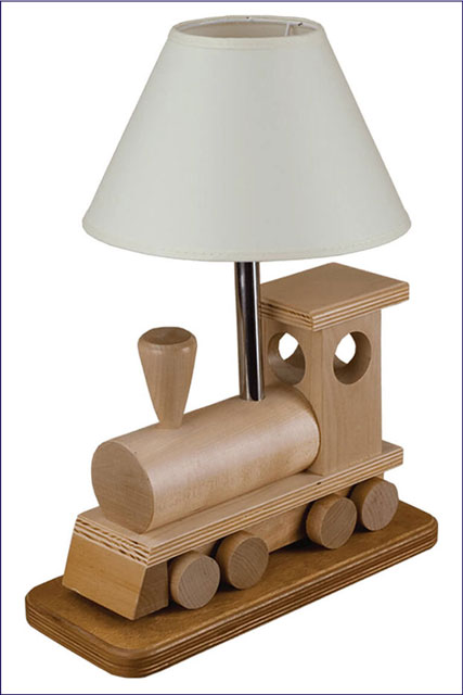 Drewniana lampka na biurko dla dzieci lokomotywa S189-Skarlet