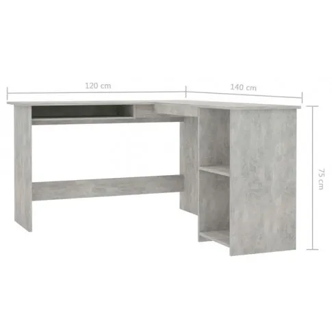 Biurko narozne betonowa szarosc Merfis 3X