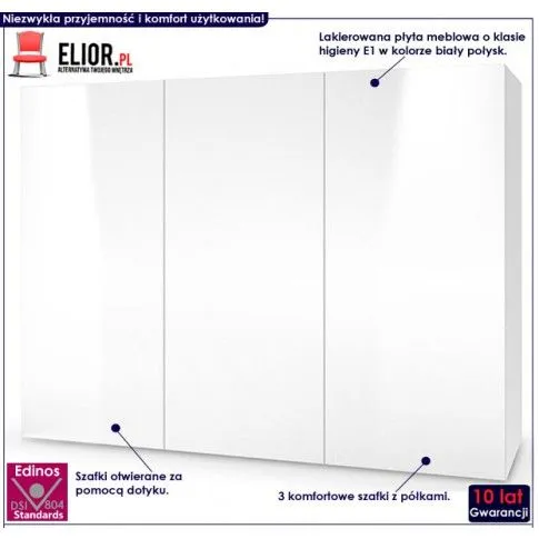 Fotografia Komoda wisząca Vitoria 3X - biały połysk z kategorii Komody