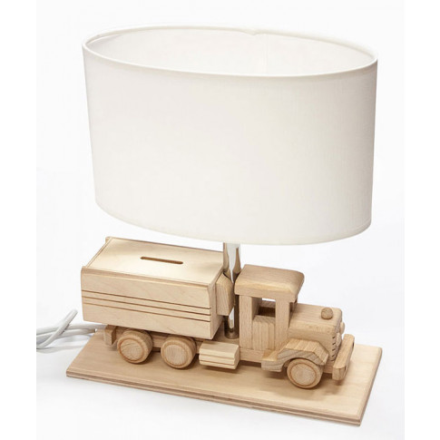 Drewniana lampka dziecięca ze skarbonką ciężarówka S190-Edvin