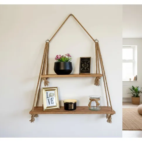 Ciekawe półki wiszące dąb craft złoty   Jetta